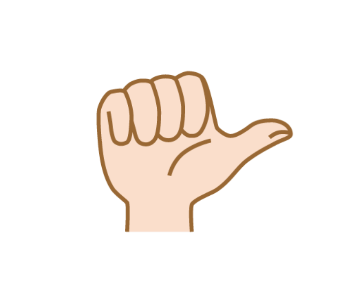Sign language gesture to represent “A”
