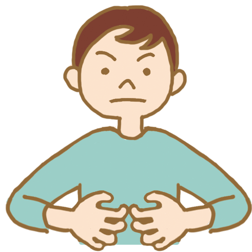 「おこる」の日本の手話の形