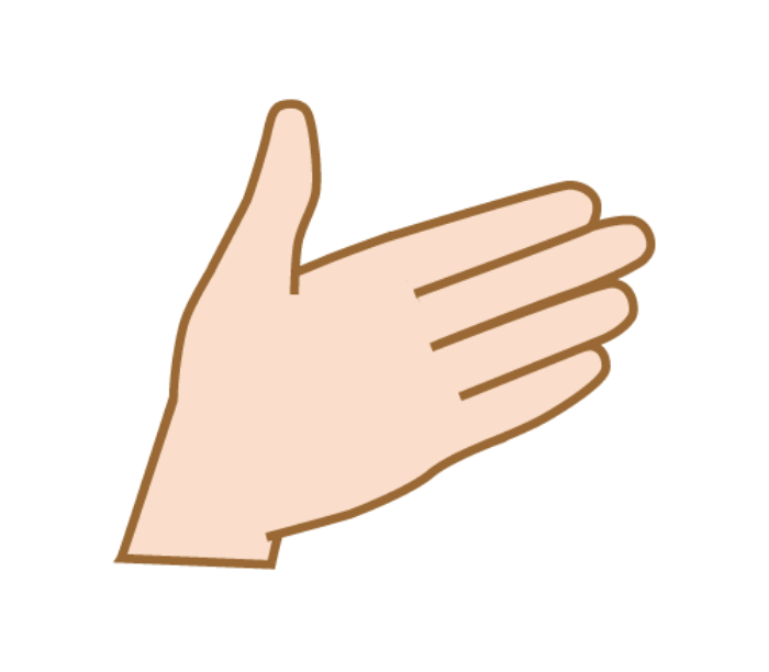 「く」の手話の形
