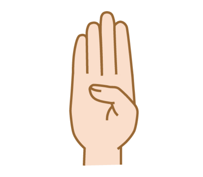 「け」の手話の形