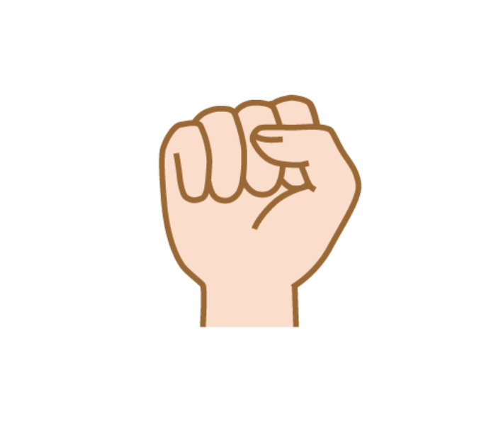 Sign language gesture to represent “Sa”