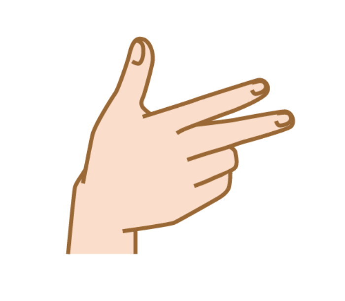 「し」の手話の形