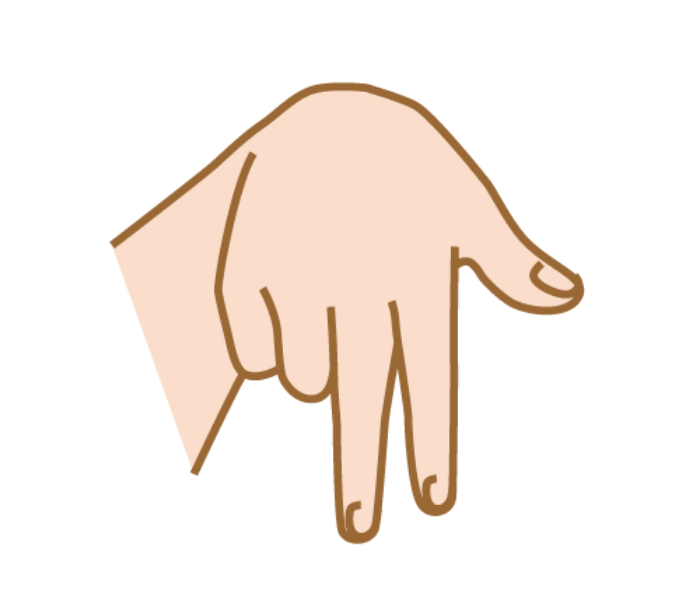 「す」の手話の形