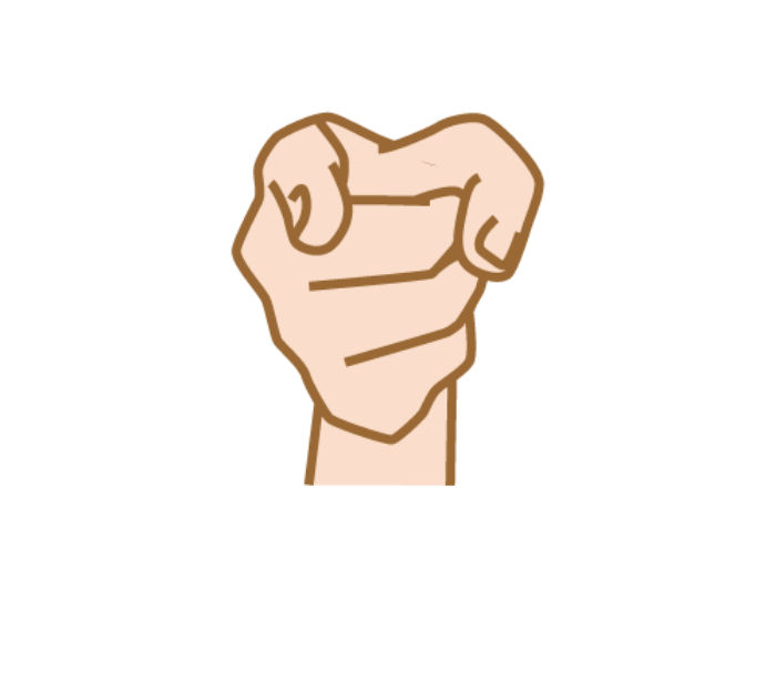 Sign language gesture to represent “So”