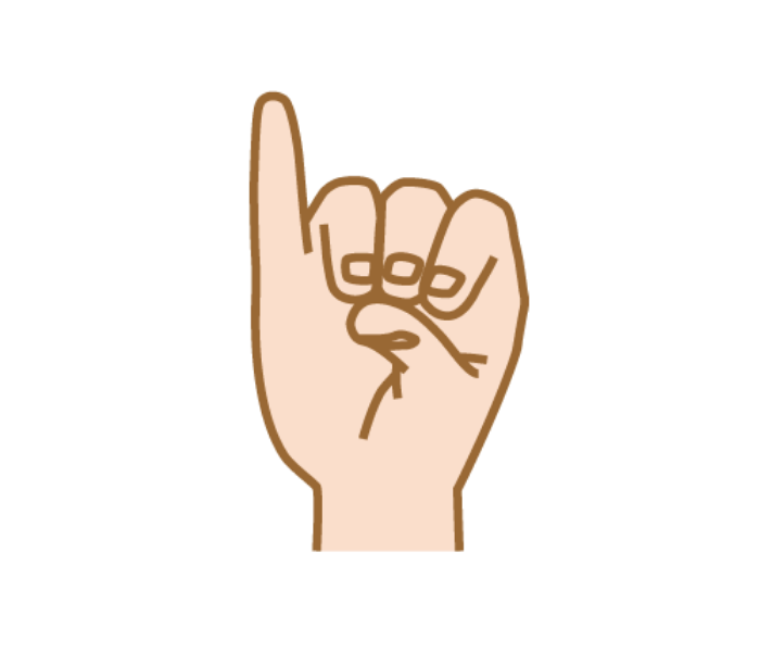 「ち」の手話の形