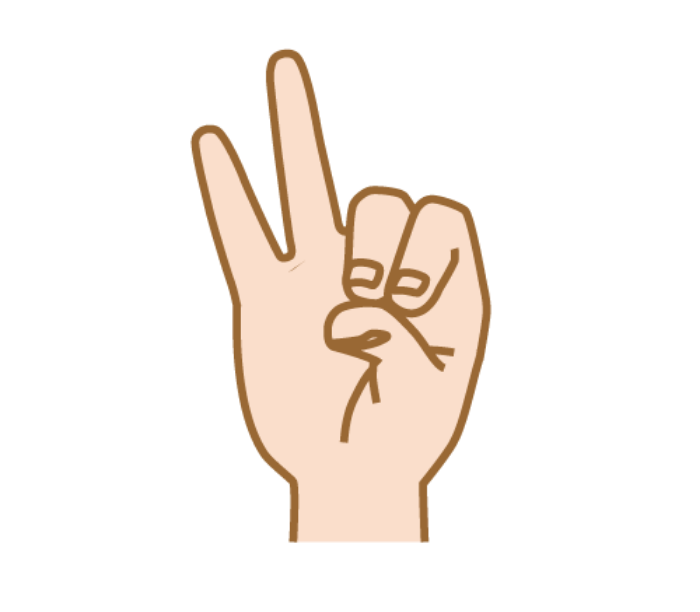 Sign language gesture to represent “Tsu”