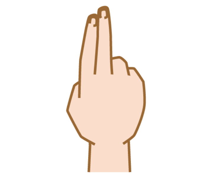 Sign language gesture to represent “To”