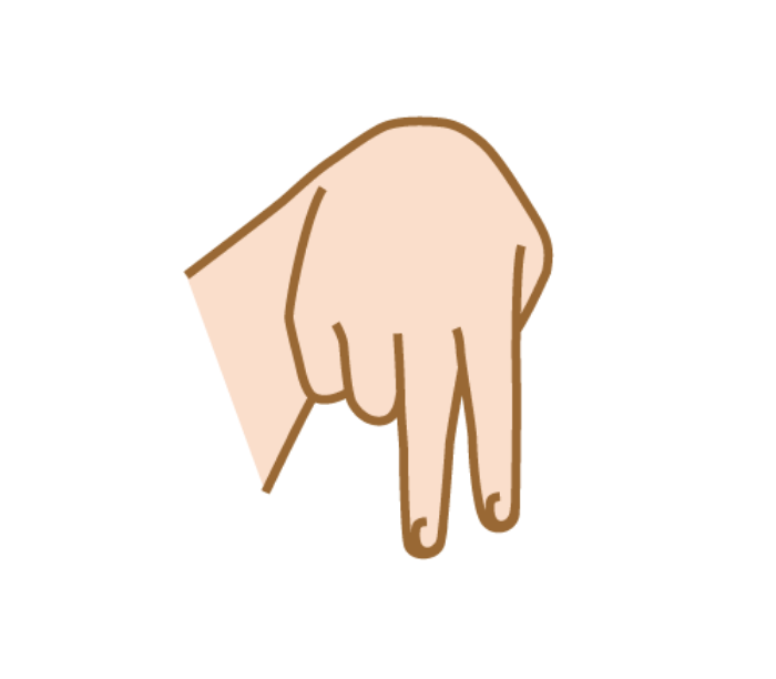 「な」の手話の形
