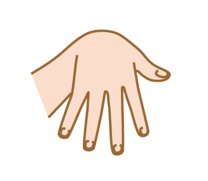 Sign language gesture to represent “Ne”