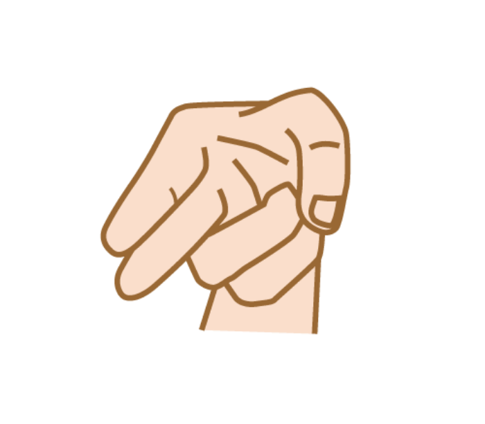 Sign language gesture to represent “Ha”
