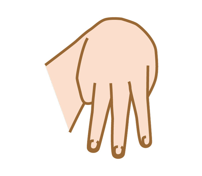 Sign language gesture to represent “Ma”