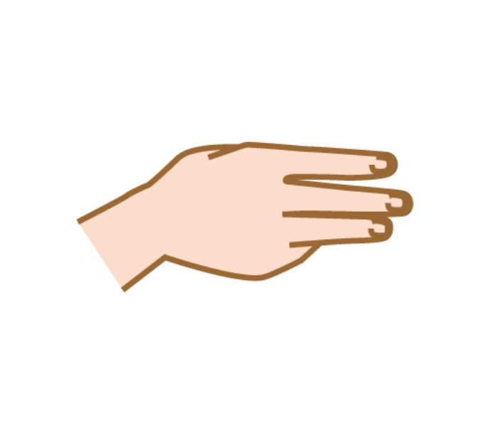 Sign language gesture to represent “Mi”