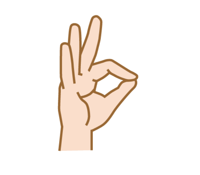 「め」の手話の形