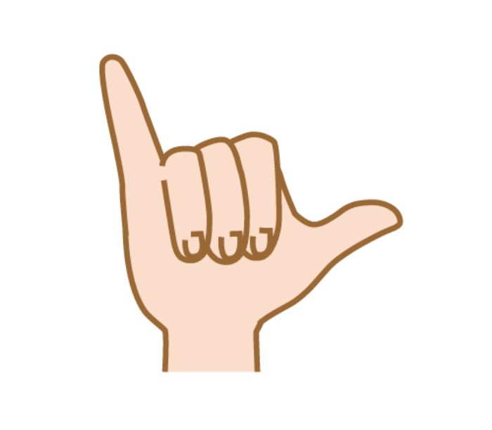 「や」の手話の形