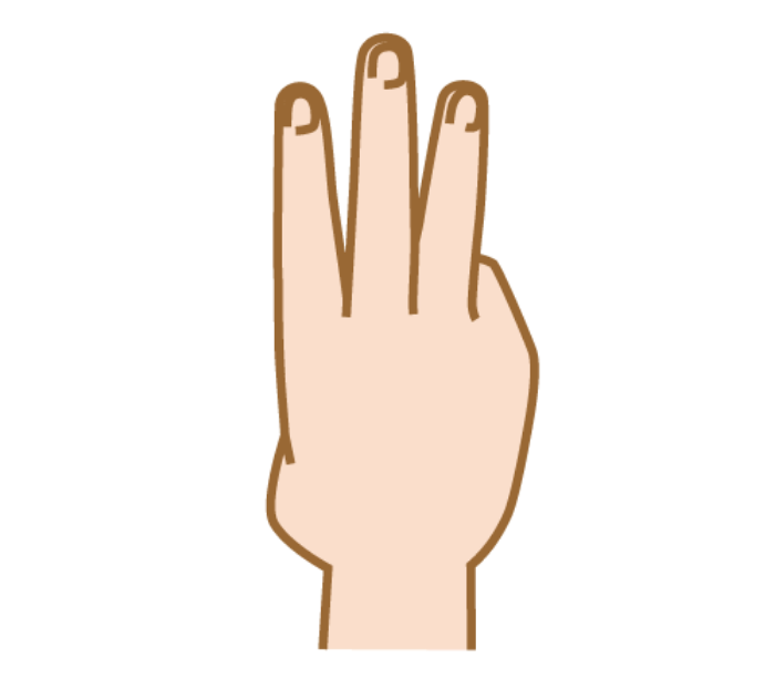 「ゆ」の手話の形