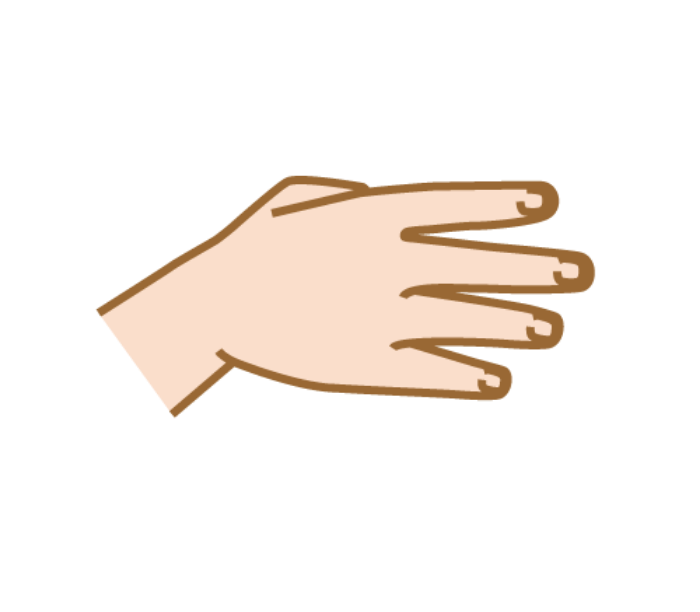 「よ」の手話の形