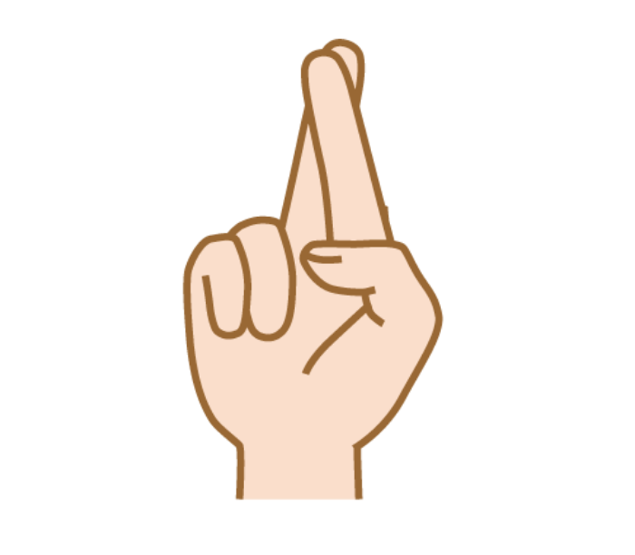 「ら」の手話の形