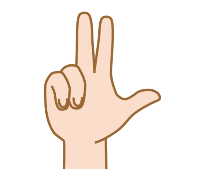 「る」の手話の形