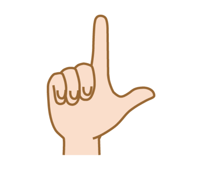 Sign language gesture to represent “Re”
