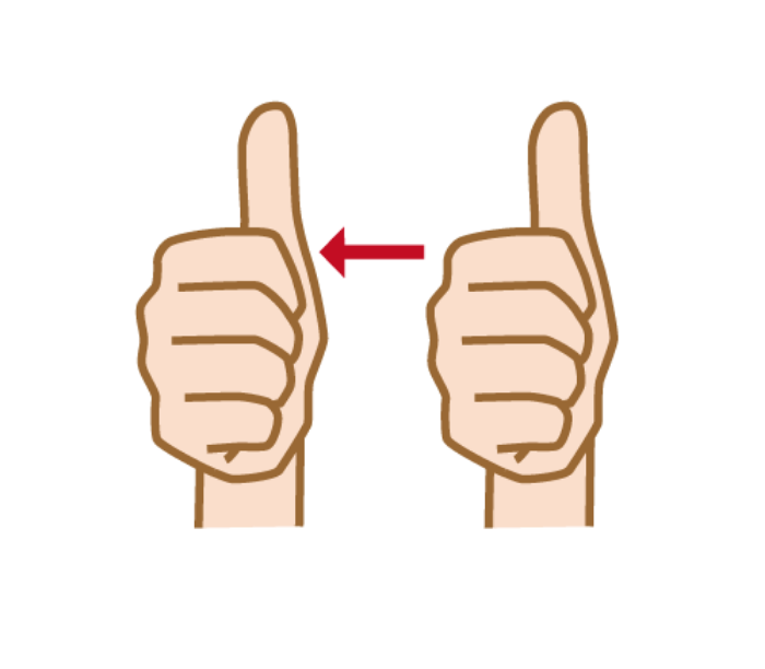 Sign language gesture to represent “Voiced consonant character”