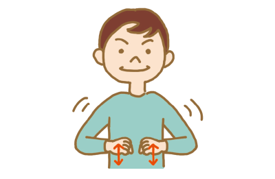 「がんばれ」の日本の手話の形