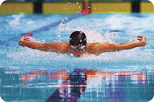 水泳選手が泳いでいる写真