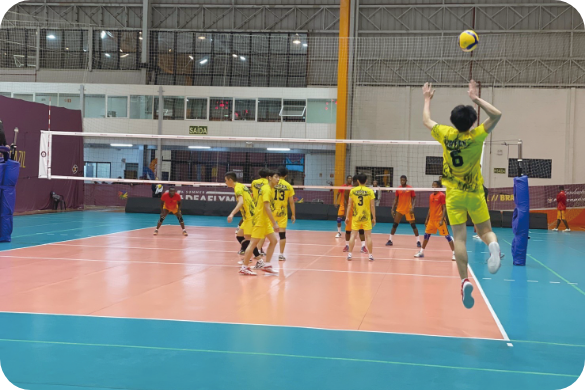 Photo of the moment of volleyball spike