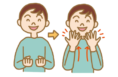 「おめでとう」の日本の手話の形