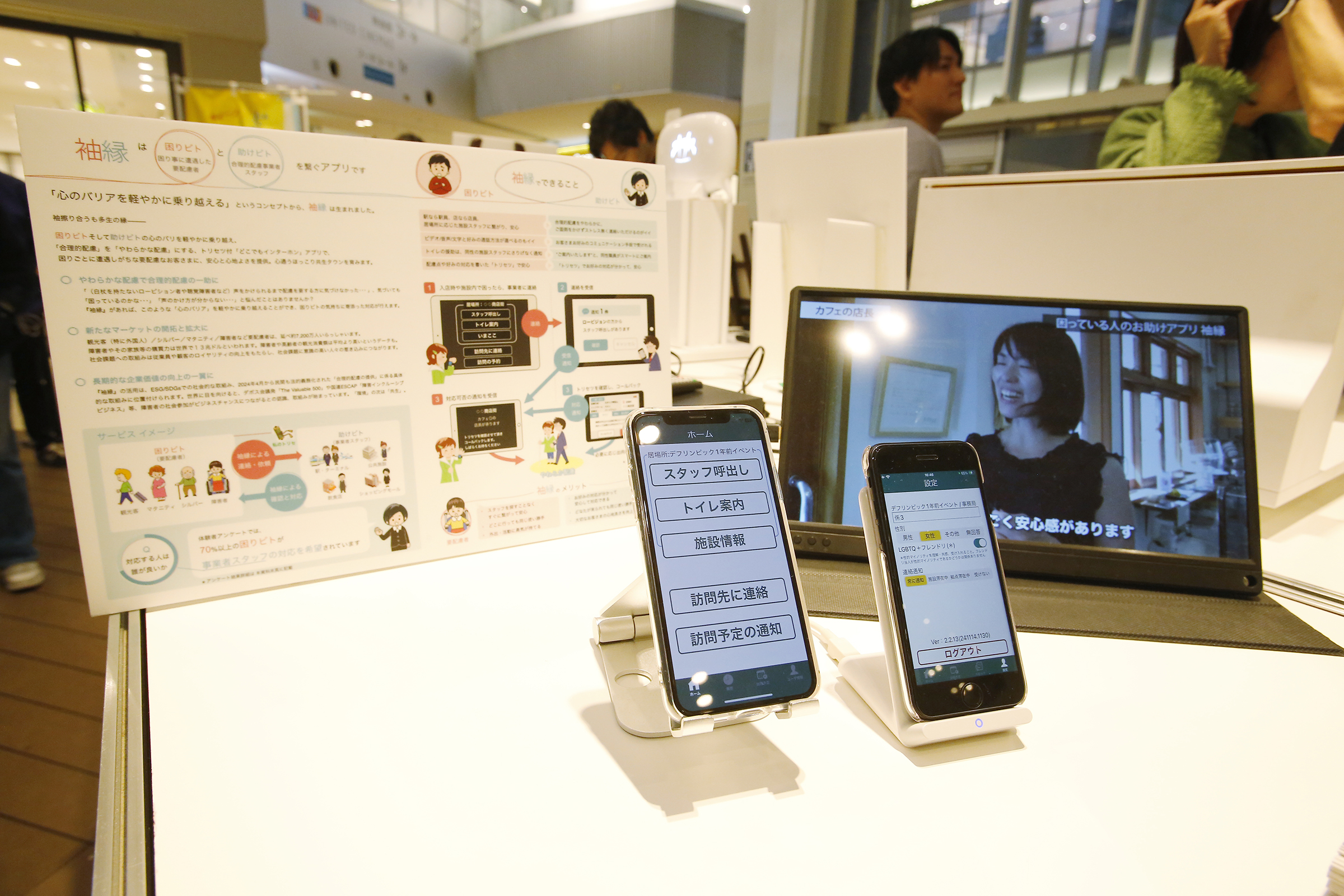 パネルやモニター、アプリが表示されているスマホの写真