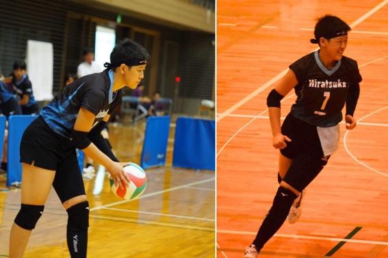 バレーボールをする中田選手の写真